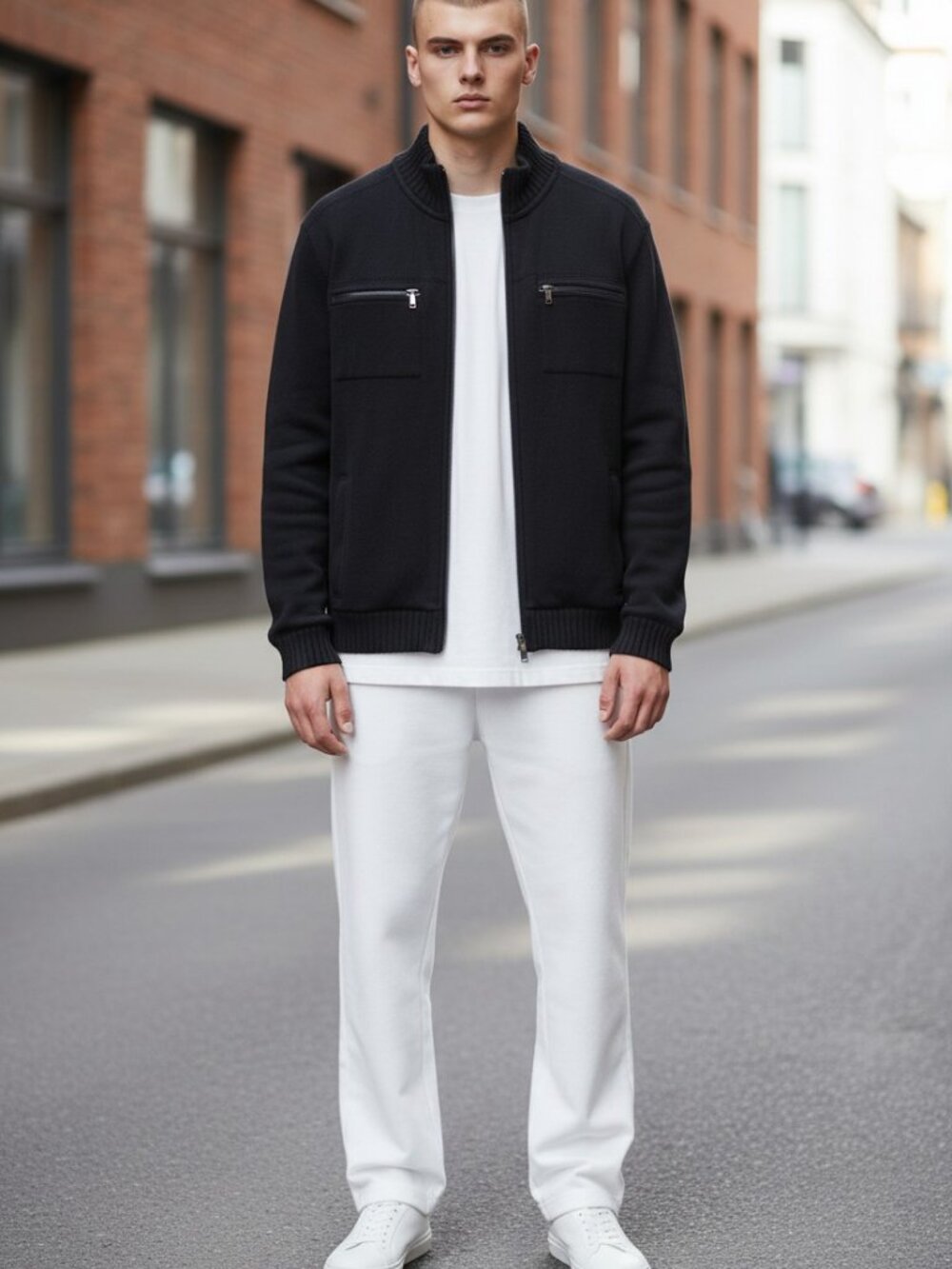 Calvin Klein Men's Navy Full-Zip Knit Sweater Jacket